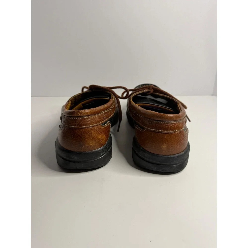 Dr. Comfort Patrick Mens Boat Shoes Brown Black Leather Orthopedic 13W 8560